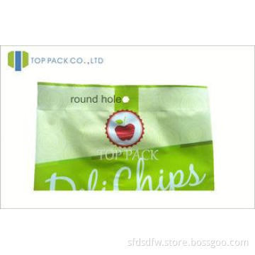Green Printed Laminated Pouches For Fried Chips , Back Side